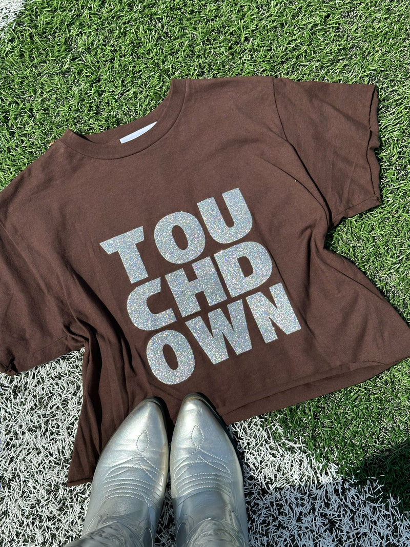 Touchdown Glitter Tee Crop