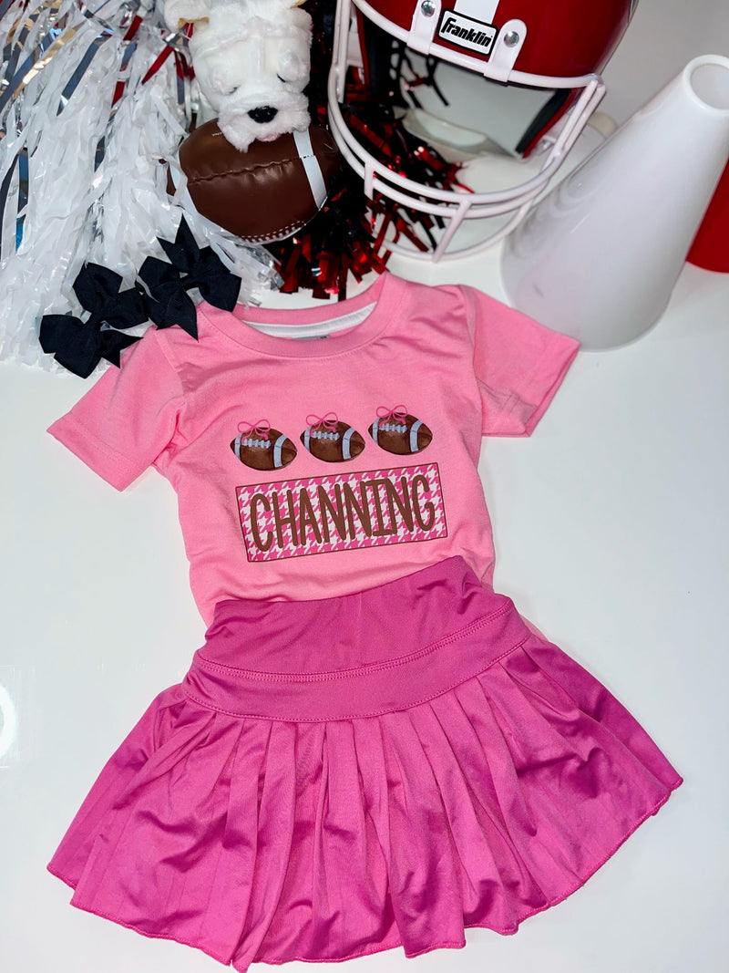 CUSTOM Pink Football Tee
