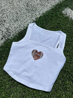 rhinestone football crop tank