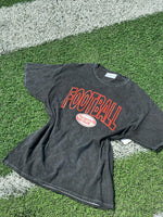 Red and black acid washed game day shirt 