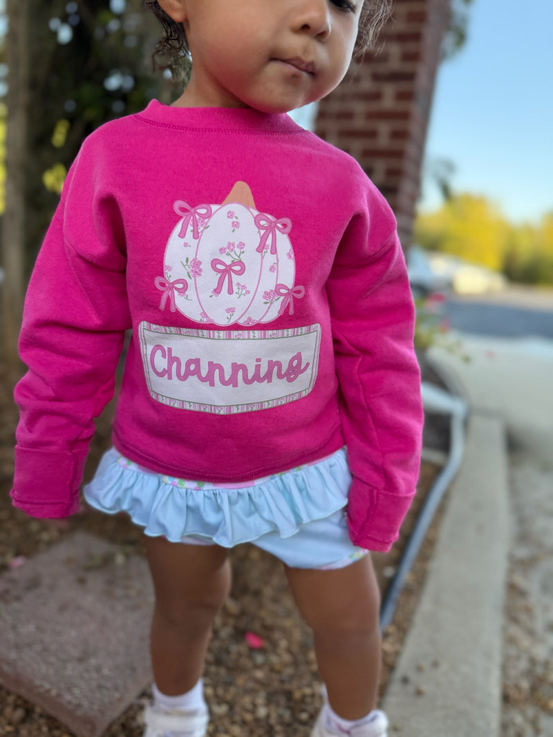 CUSTOM Pumpkin Bow Crew