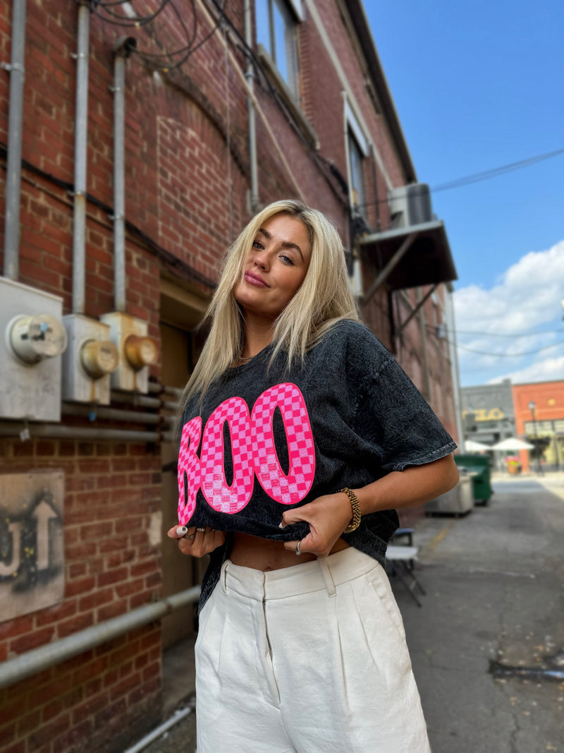 Boo Sequin Tee (pink)