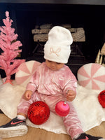 Pink Bow Embroidered Beanie