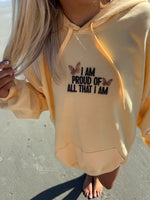 Proud of All That I Am Butterfly Hoodie | Positive Affirmation Graphic Pullover