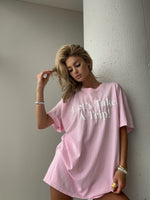 let's take a trip pink tee