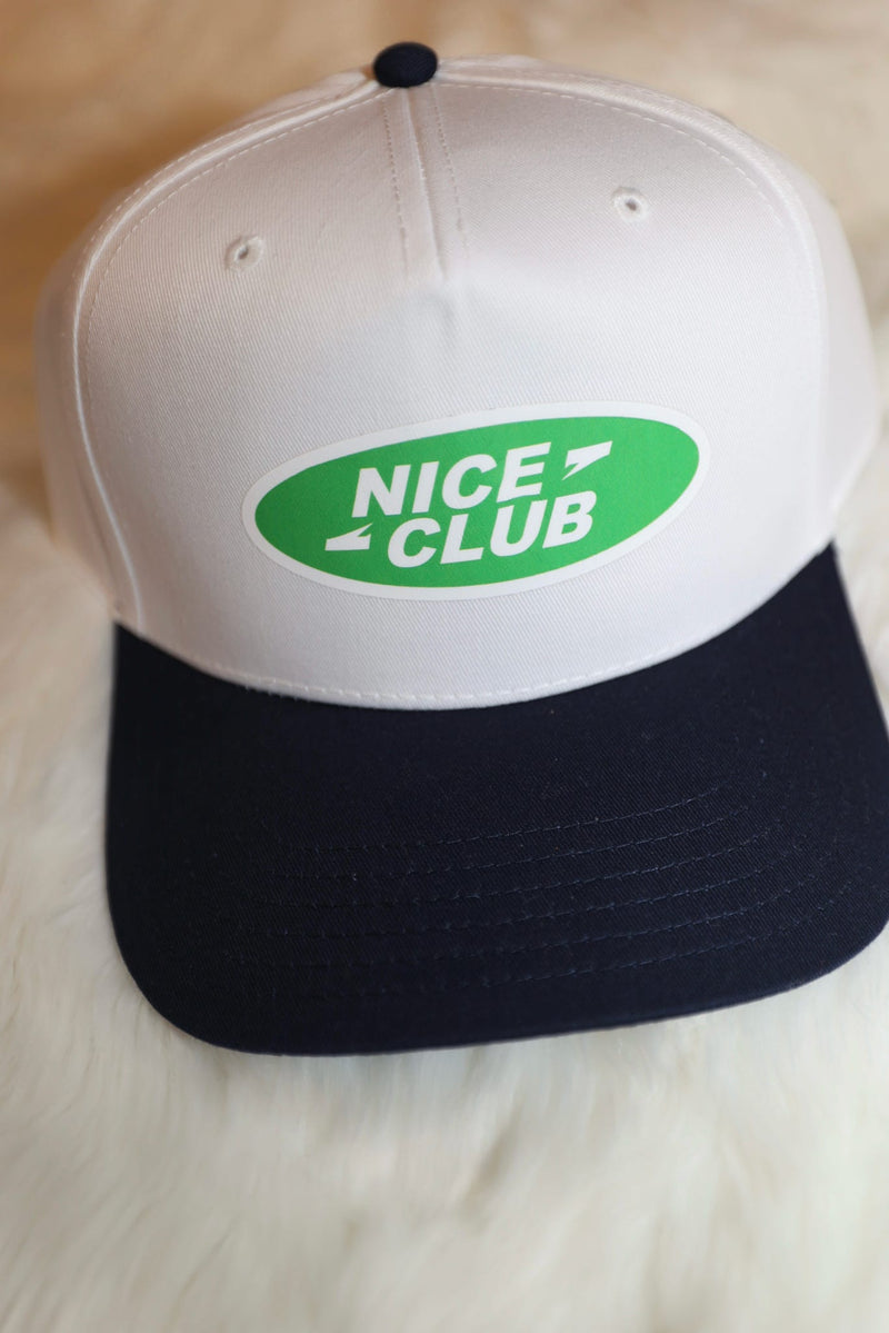 White Nice Club Trucker Hat