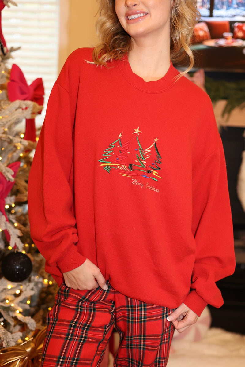 Red Vintage Christmas Sweater