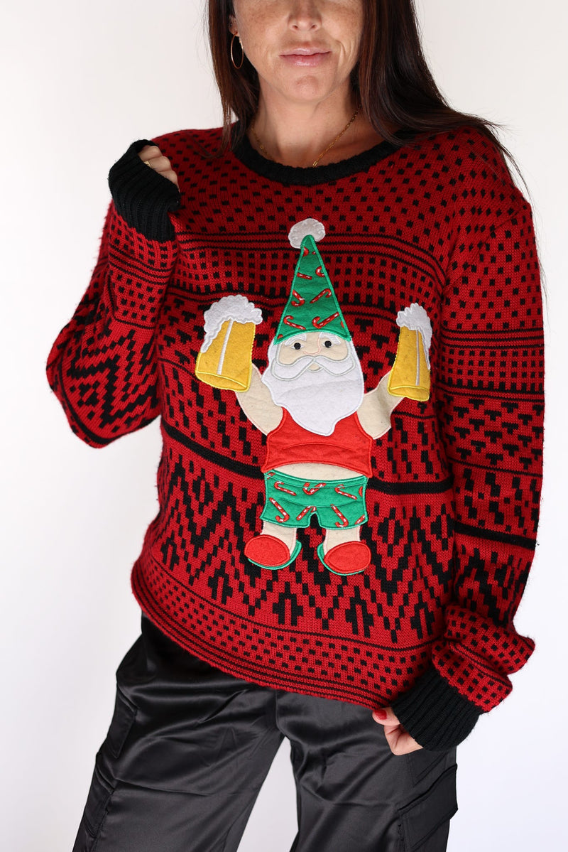 Vintage Santa Cheers Sweater