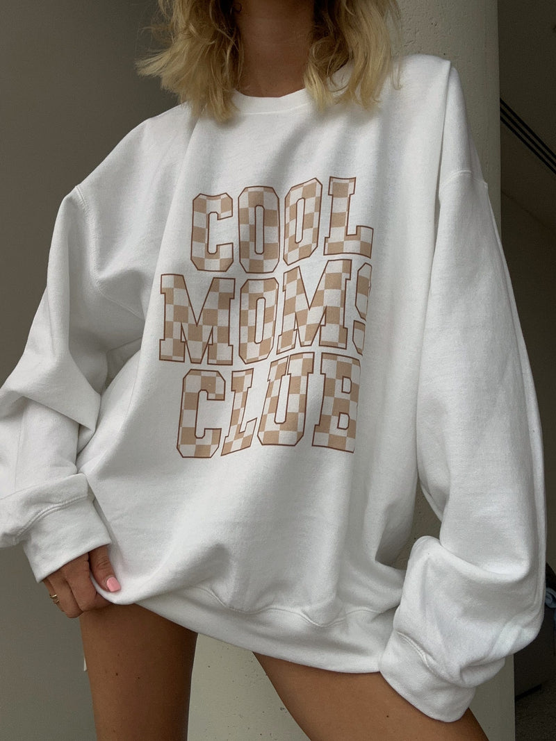 cool moms club checkered crew