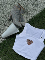 rhinestone football crop tank