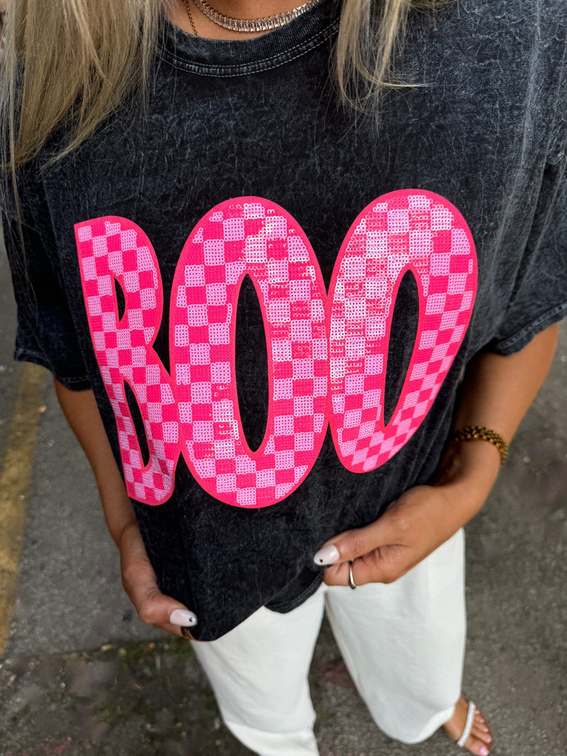 Boo Sequin Tee (pink)