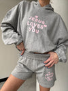 Jesus Loves You Gray Hoodie (CAN BE MADE A SET)