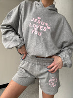 Jesus Loves You Gray Hoodie (CAN BE MADE A SET)