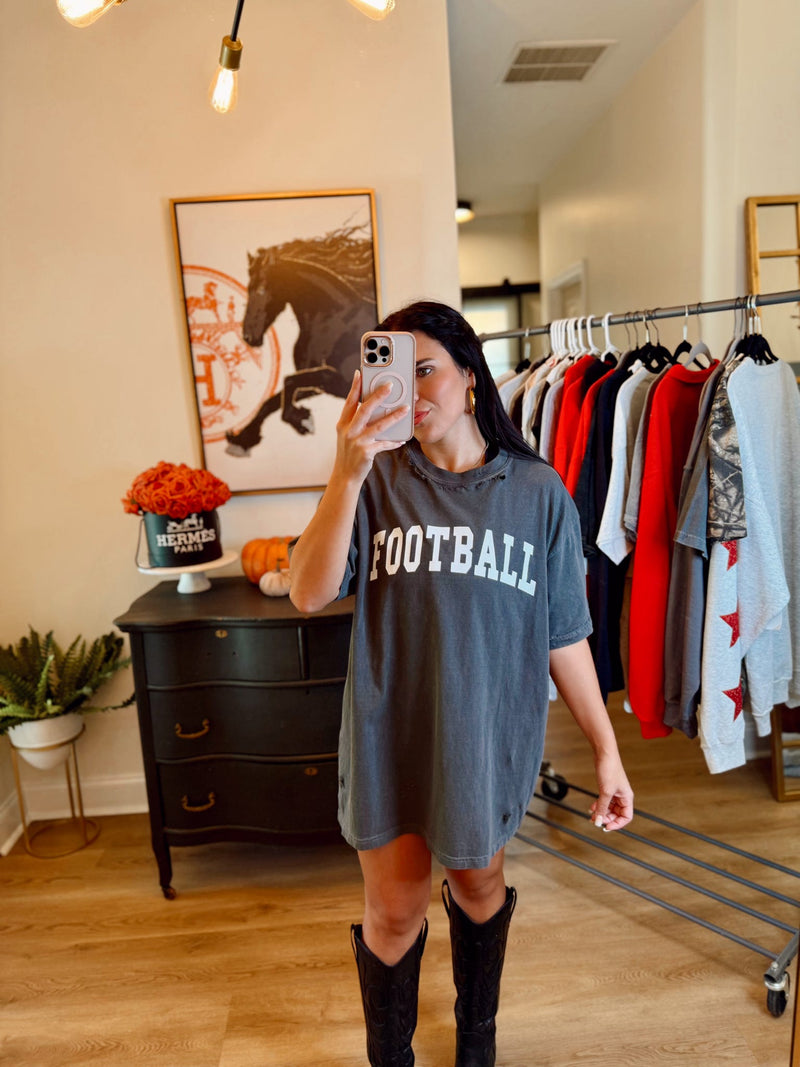 Distressed Football Tee