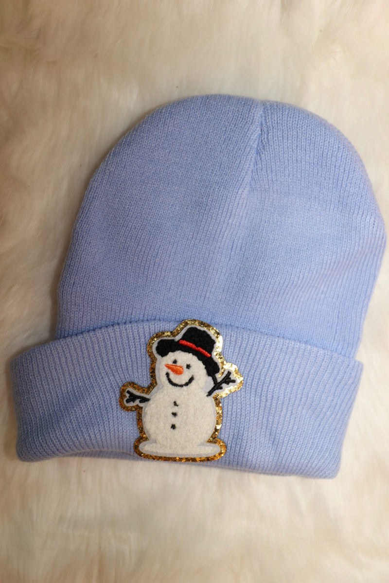 Blue Frosty Patch Beanie