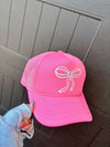 pink trucker bow hat