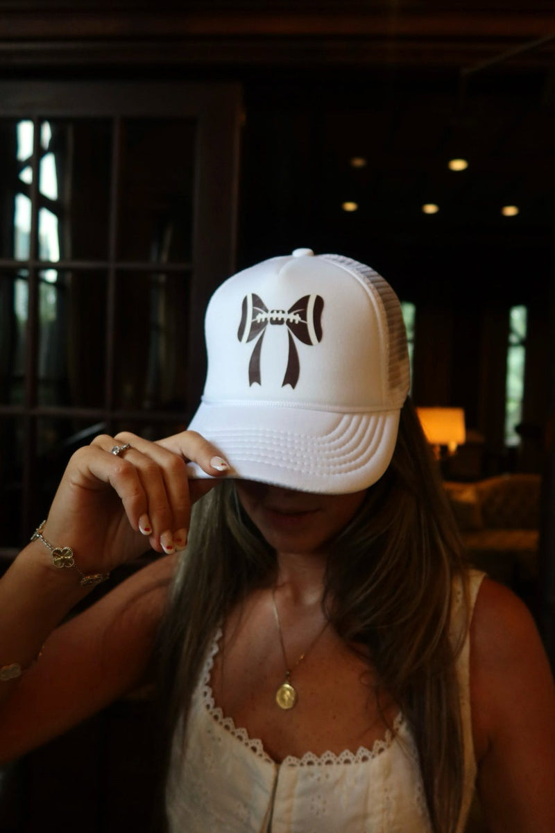 White Football Trucker Hat