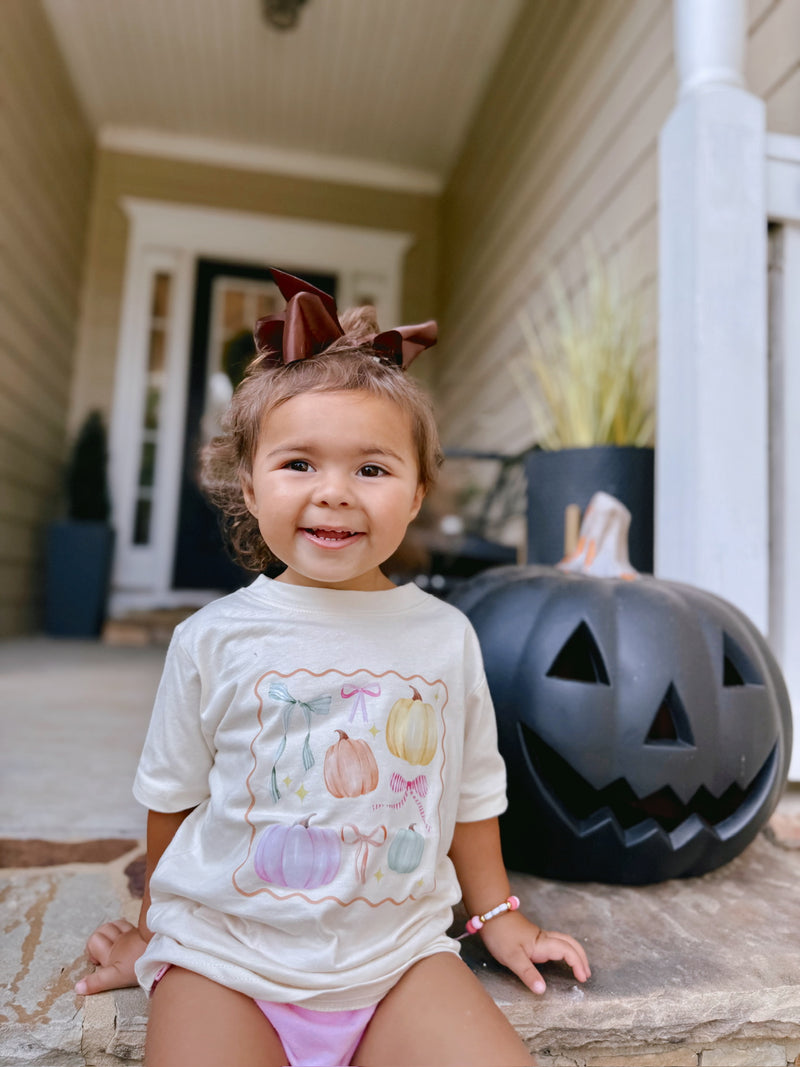 Pastel Pumpkins & Bow Tee