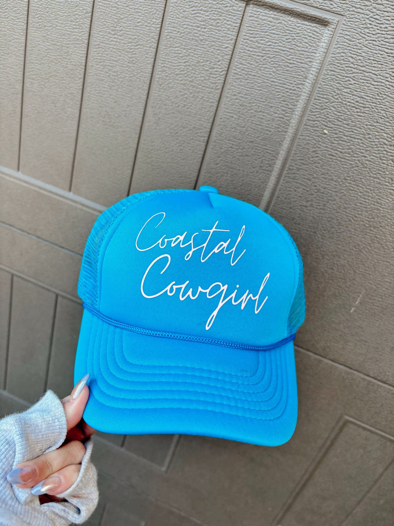 coastal cowgirl blue trucker hat