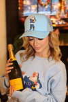 Light Blue Champagne Santa Trucker Hat