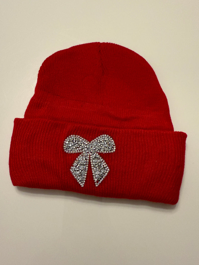 Red bow beanie