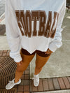 Brown Puff Football Mock Neck  Long Sleeve