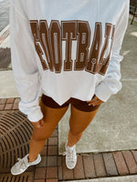 Brown Puff Football Mock Neck  Long Sleeve