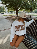 Brown Puff Football Mock Neck  Long Sleeve