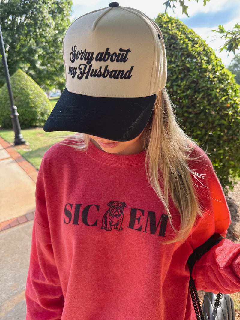 SIC'EM Red Crew Neck