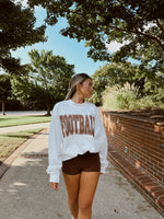 Brown Puff Football Mock Neck  Long Sleeve