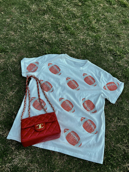 Rhinestone Football Tee