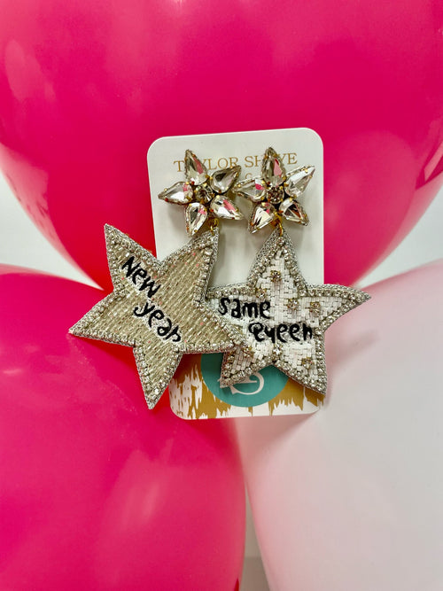 new year star earrings